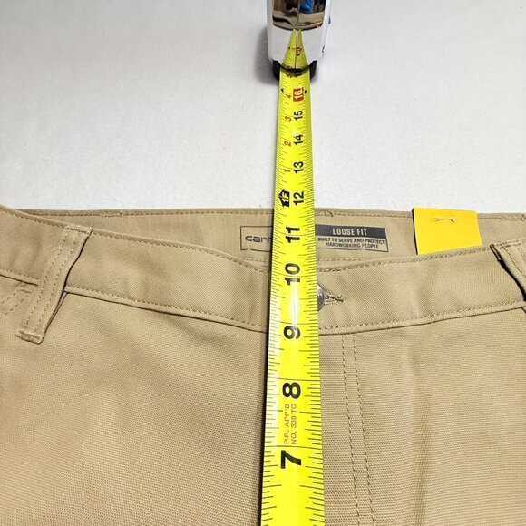 Carhartt Women's Rugged Flex Loose Khaki Canvas Work Shorts Sz 12 NWT 10" Inseam - Picture 9 of 11